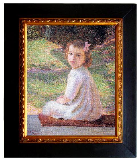 framed  Perry, Lilla Calbot Girl with a Pink Bow, Ta064